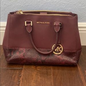 MK maroon tote bag